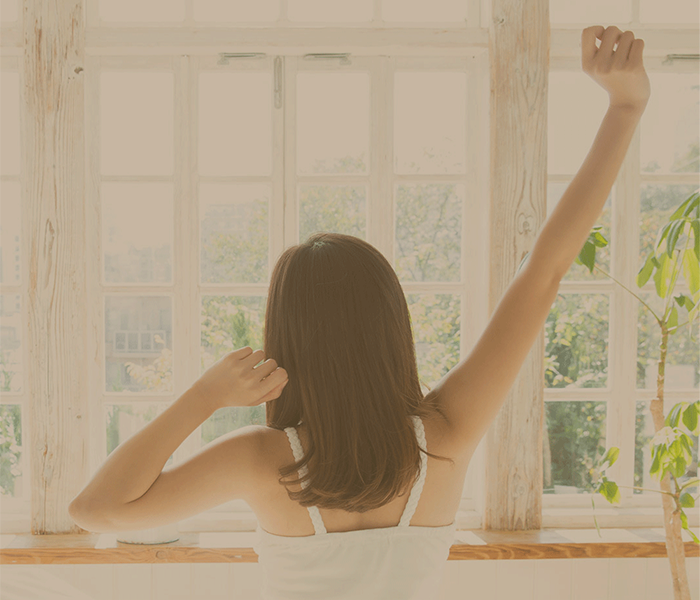 リフレのぐっすりずむですっきり快眠習慣へ※ 心と身体のバランスに質の高い睡眠を （※L-テアニンによる機能）